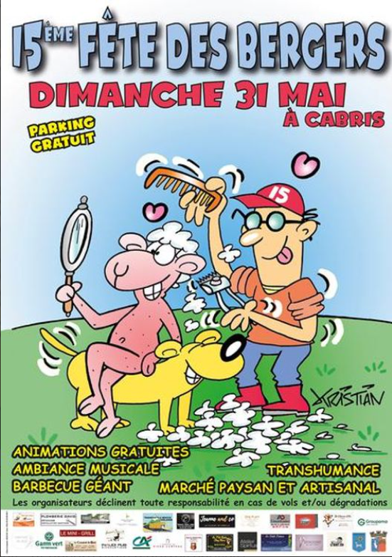 Affiche de la 15ème Fête des Bergers — Dimanche 31 mai 2026 à Cabris